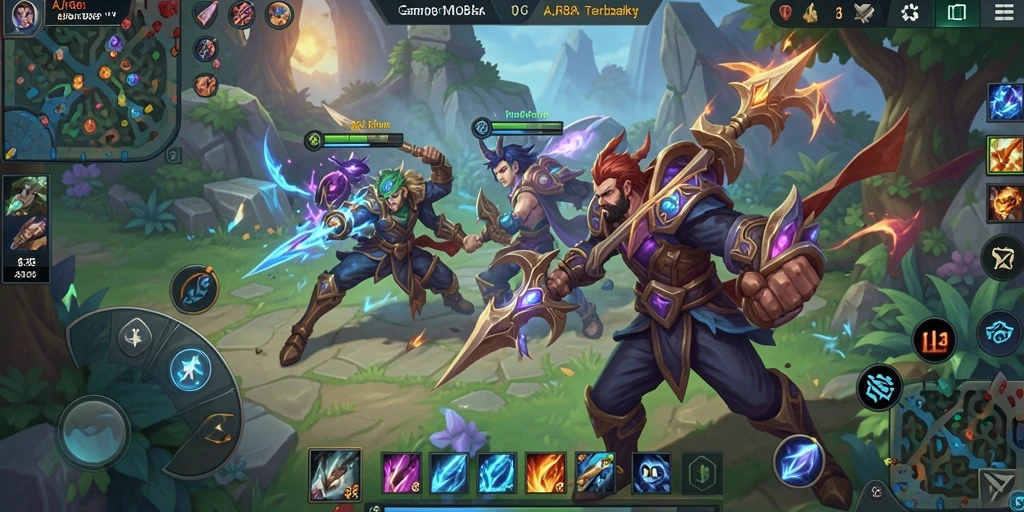 Tampilan gameplay seru dalam pertempuran MOBA di AJR88.